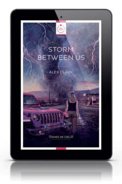 Couverture tablette roman lesbien d'aventure - Storm between us d'Alex Clark