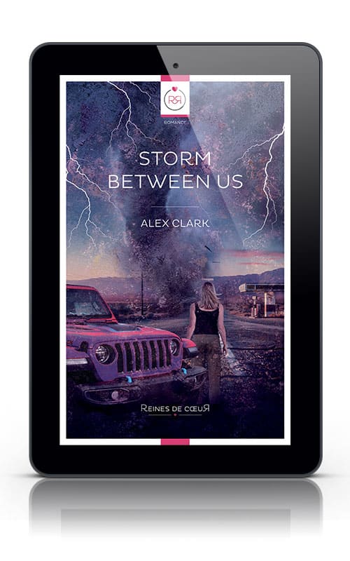 Couverture tablette roman lesbien d'aventure - Storm between us d'Alex Clark